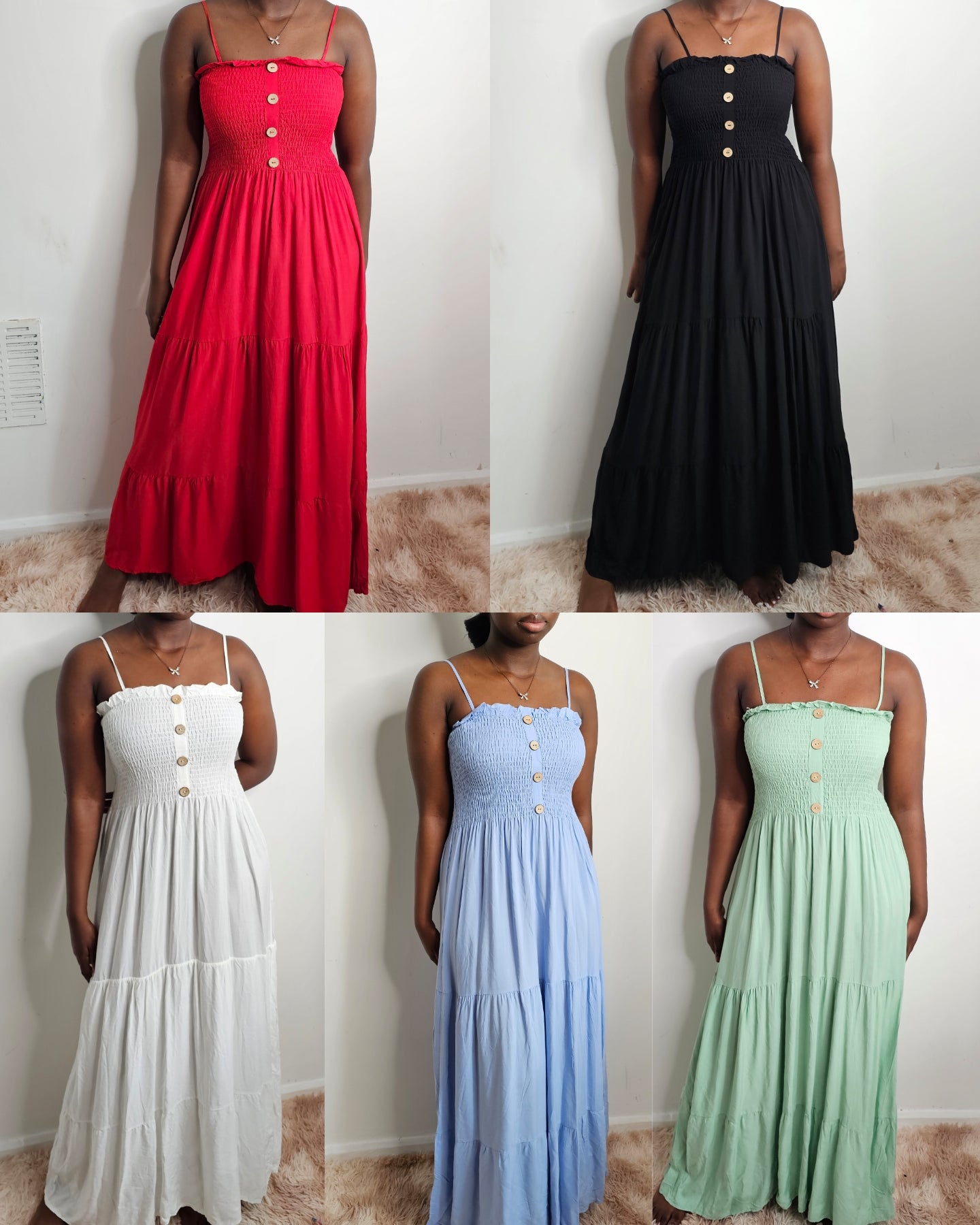 Women's Frill Trim Ruffle Hem Shirred Backless Cami Dress