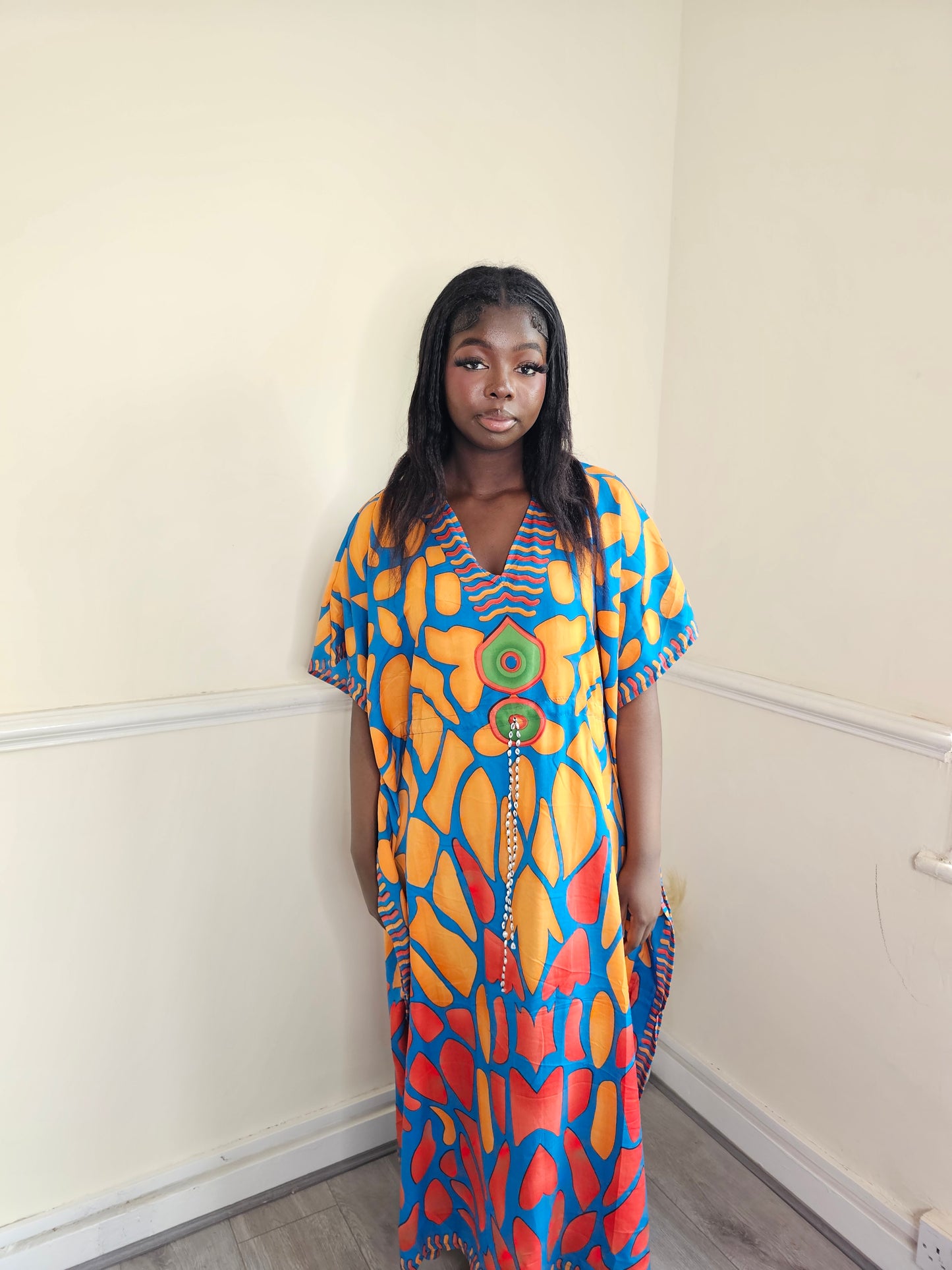 Boho Kaftan Dress with drawstring