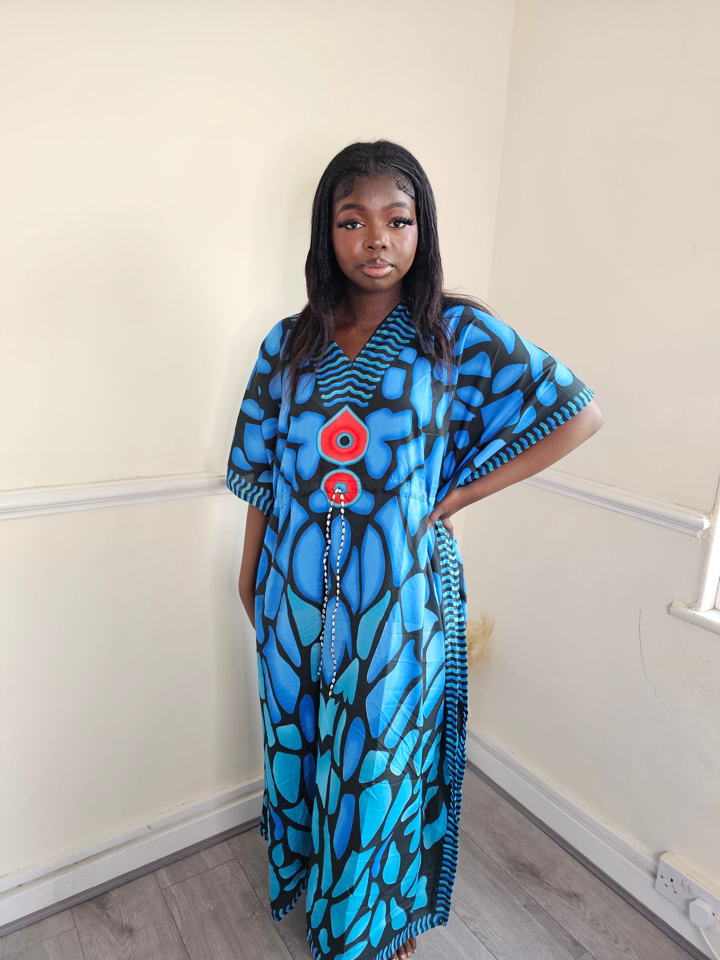 Boho Kaftan Dress with drawstring