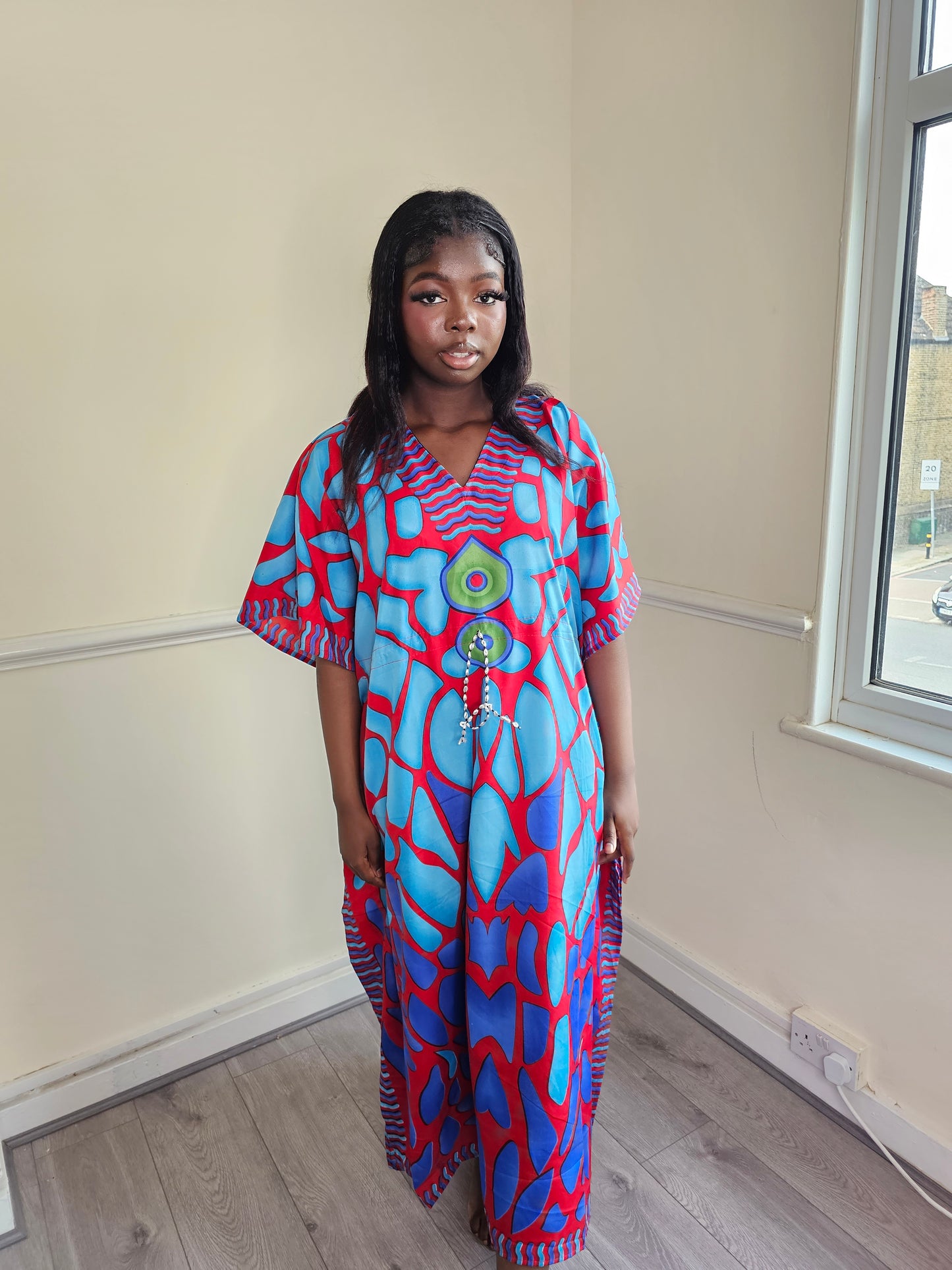 Boho Kaftan Dress with drawstring