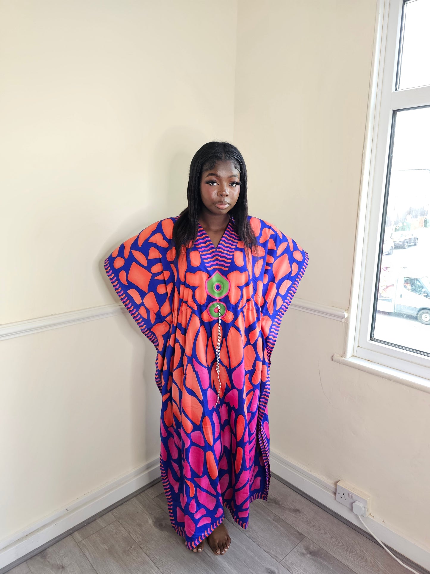 Boho Kaftan Dress with drawstring