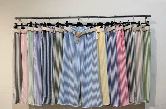 Santorini Stripped Wide Leg Trousers