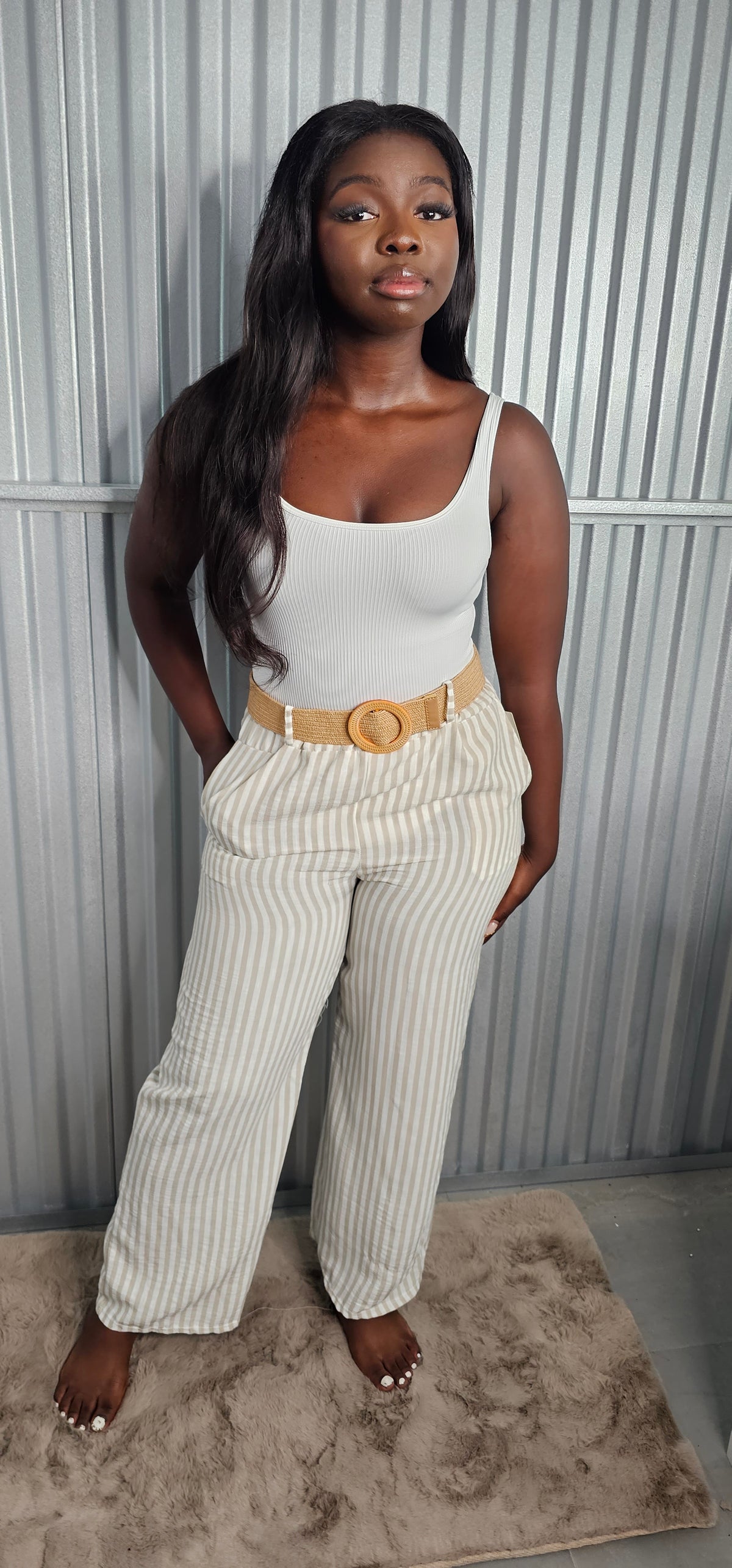 Santorini Stripped Wide Leg Trousers
