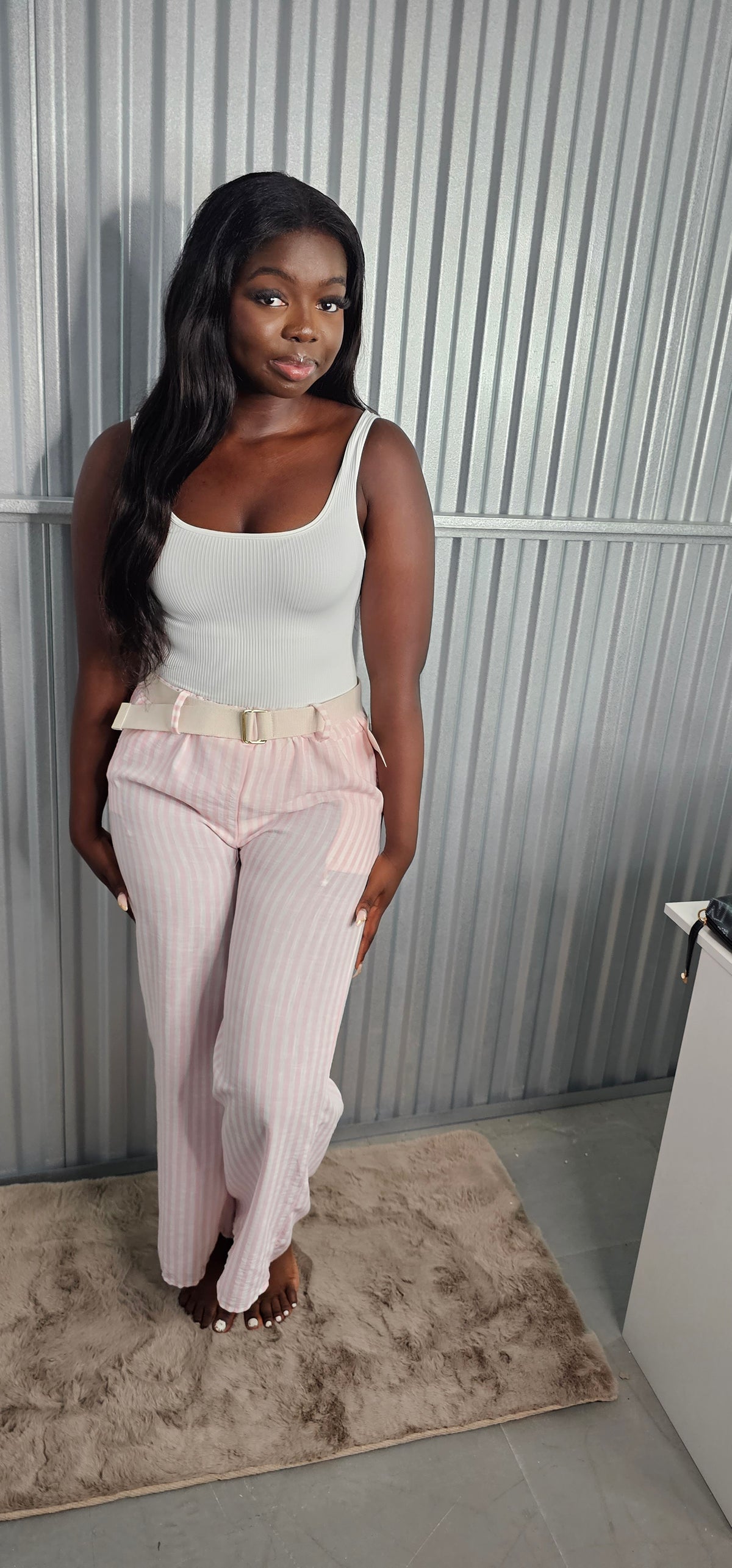 Santorini Stripped Wide Leg Trousers