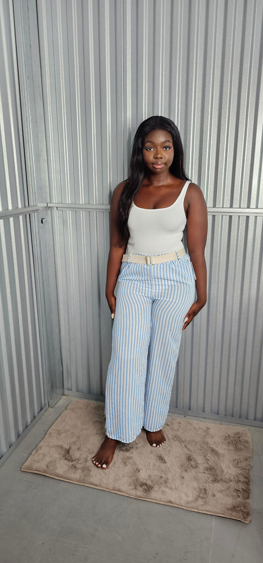 Santorini Stripped Wide Leg Trousers