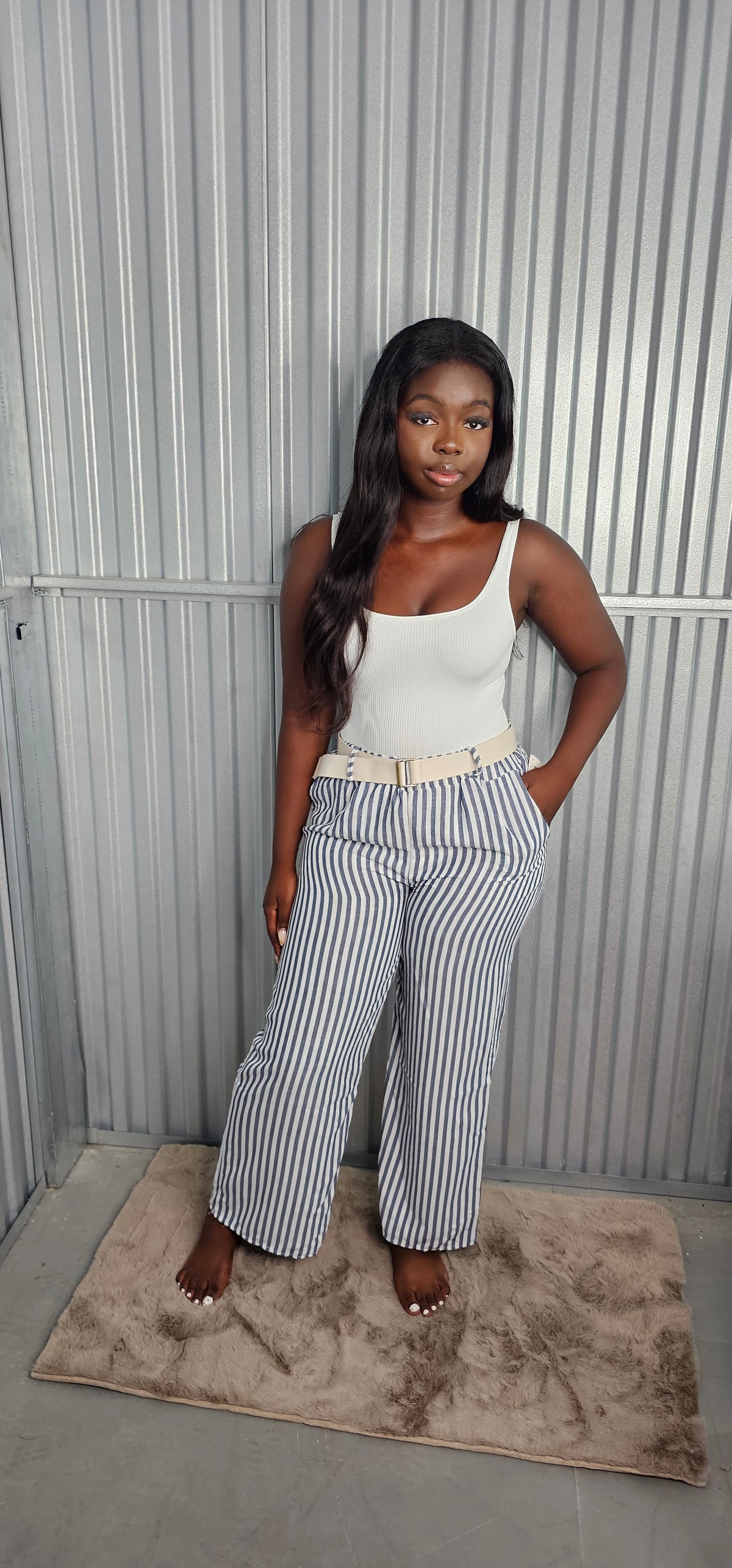 Santorini Stripped Wide Leg Trousers