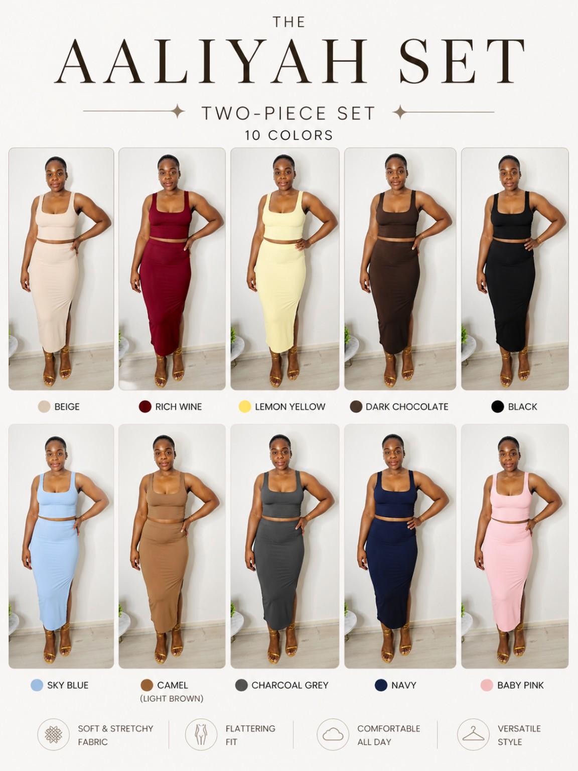 The Aaliya Two Piece Skirt and Top Set