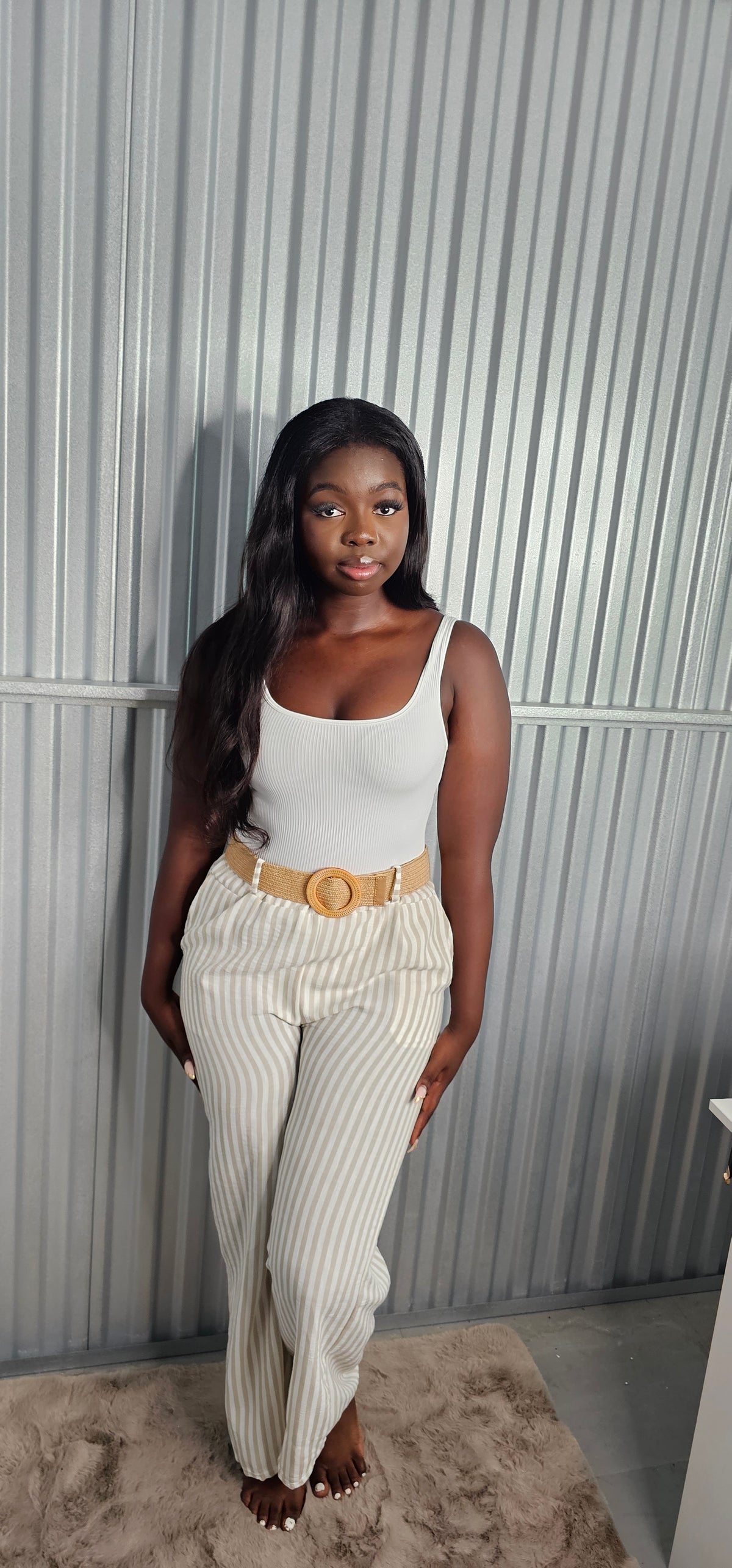 Santorini Stripped Wide Leg Trousers