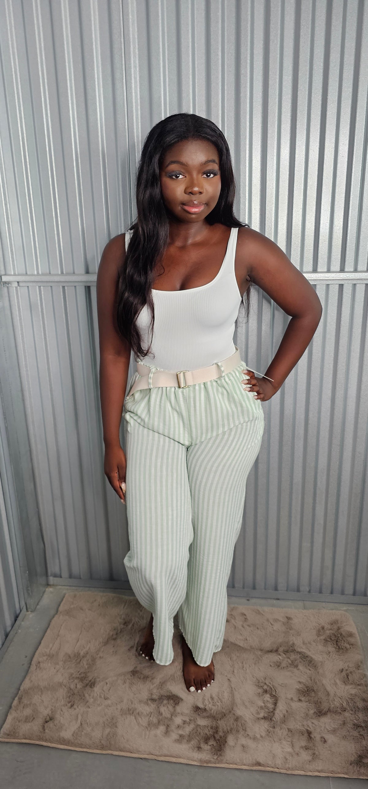 Santorini Stripped Wide Leg Trousers